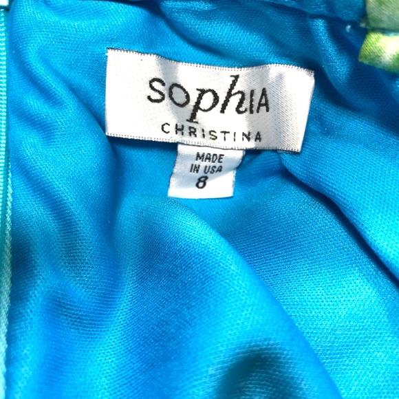 Sophia Christina Water color Strapless Dress Sz 8 - Picture 6 of 8